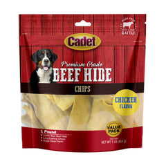 Cadet Premium Grade Beef Hide Chips for Dogs Chips, Chicken, 1 Each/1 lb by Cadet peta2z