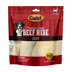 Cadet Premium Grade Beef Hide Chips for Dogs Chips, Original, 1 Each/1 lb by Cadet peta2z