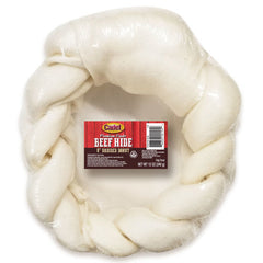 Cadet Premium Grade Braided Beef Hide Donut for Dogs Donut, 1 Each/8 in (1 Count) by Cadet peta2z
