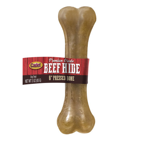 Cadet Premium Grade Pressed Beef Hide Bones 1 Each/6 in, 1 Pack by Cadet peta2z