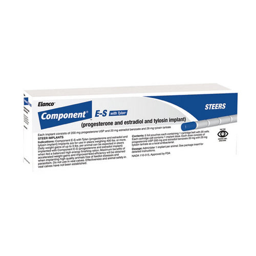 Component E-S with Tylan Cattle Implants Cartridge 20 Dose by Elanco peta2z