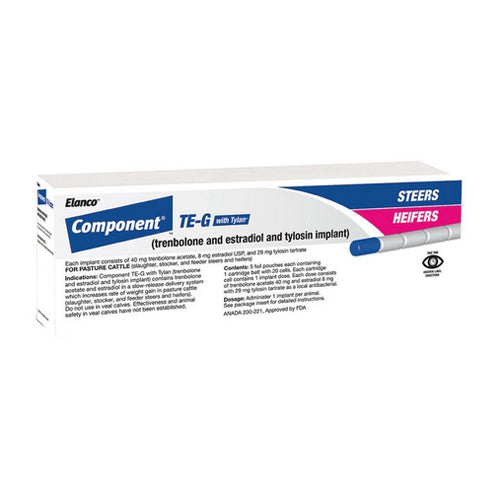 Component TE-G with Tylan Cattle Implants Cartridge 20 Dose by Elanco peta2z