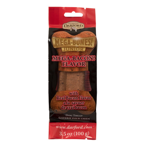 Darford Mega Bone Dog Treat Bacon Junior, Bacon, 1 Each/3.5 Oz by Darford peta2z