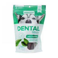 Dental Sticks with Probiotics for Dogs (Medium/Large Dog) 10 Count by Petsprefer peta2z