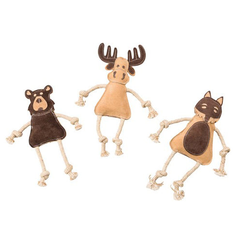 Dura-Fused Leather Forest Dog Toy Assorted Brown, Tan, 1 Each/14 in by San Francisco Bay Brand peta2z
