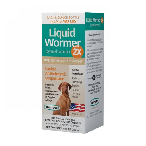 Durvet Liquid Wormer 2X Dog Dewormer 8 Oz by Durvet peta2z