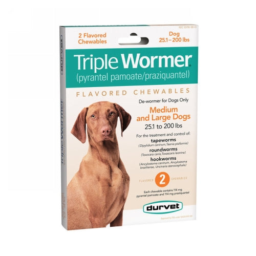 Durvet Triple Wormer Dog Dewormer Medium/Large Dogs 2 Tablets by Durvet peta2z