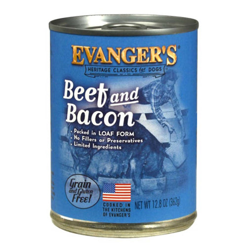 Evanger's Heritage Classic Wet Dog Food Beef & Bacon / 12.8 Oz (Count of 12) by Evangers peta2z