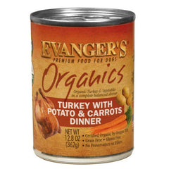 Evanger's Organics Wet Dog Food Turkey w/Potato & Carrots, 12Each/12.8 Oz, 12 Pack (Count of 12) by Evangers peta2z