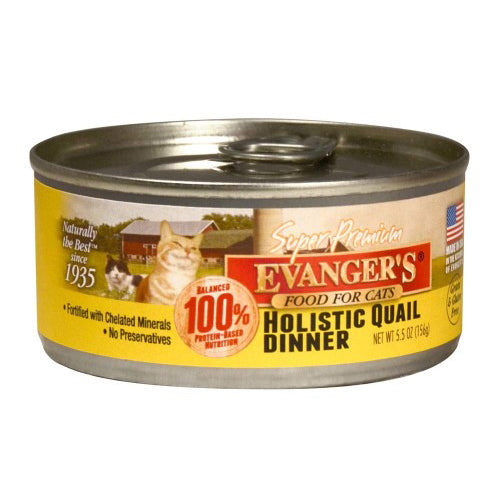 Evanger's Super Premium Wet Cat Food Quail, 24Each/5.5 Oz, 24 Pack (Count of 24) by Evangers peta2z