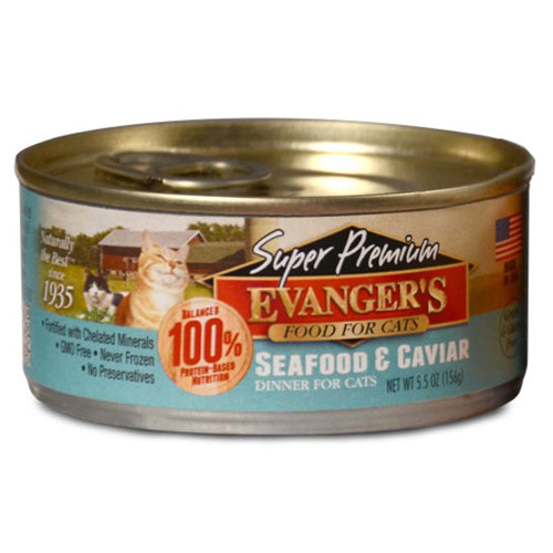 Evanger's Super Premium Wet Cat Food Seafood & Caviar, 24Each/5.5 Oz, 24 Pack (Count of 24) by Evangers peta2z