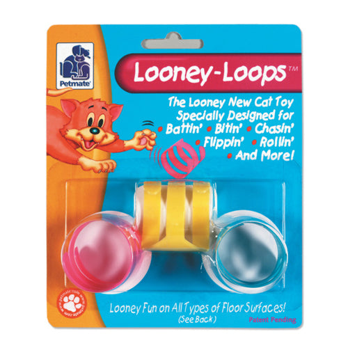 FAT CAT Looney Loops Cat Toy Pink, Yellow, Orange, 1 Each/One Size, 3 Pack by Fat Cat peta2z