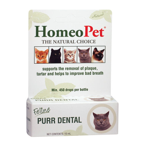 Feline Purr Dental 15 ml by HomeoPet Solutions peta2z