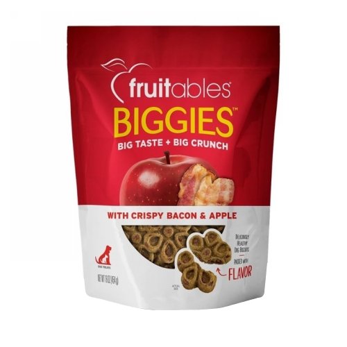 Fruitables Biggies Baked Dog TreatsCrispy Bacon & Apple 16 Oz by Fruitables peta2z