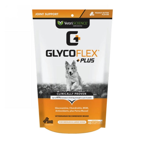 GlycoFlex Plus Chews for Dogs Peanut Butter 45 Soft Chews by Vetriscience Laboratories peta2z