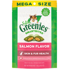 Greenies Feline SmartBites Skin & Fur Crunchy & Soft Adult Cat Treats Salmon, 1 Each/4.6 Oz by Greenies peta2z