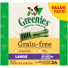 Greenies Grain Free Large Dental Dog Treat 24 count by Greenies peta2z