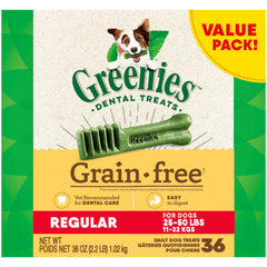 Greenies Grain Free Regular Dental Dog Treat 36 count by Greenies peta2z