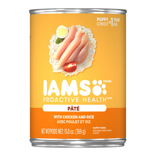 IAMS Proactive Health Paté Puppy Wet Dog Food Pate w/Chicken & Rice, 12Each/13.2 Oz (Count of 12) by Iams peta2z