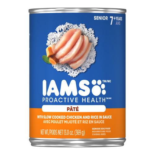 IAMS Proactive Health Paté Senior Wet Dog Food Chicken & Rice, 12Each/12.3 Oz (Count of 12) by Iams peta2z