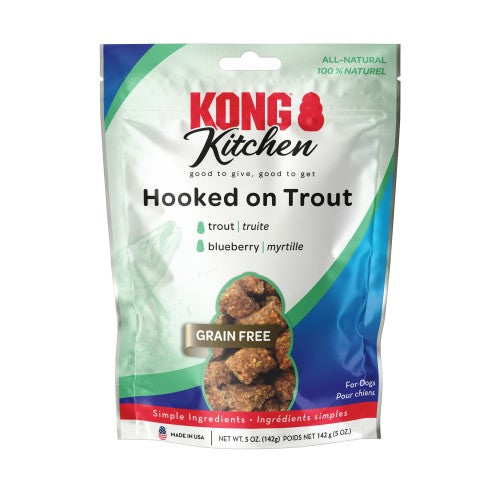 KONG Kitchen Grain-Free Dog Treats Hooked on Trout, 1 Each/5 Oz by Kong peta2z