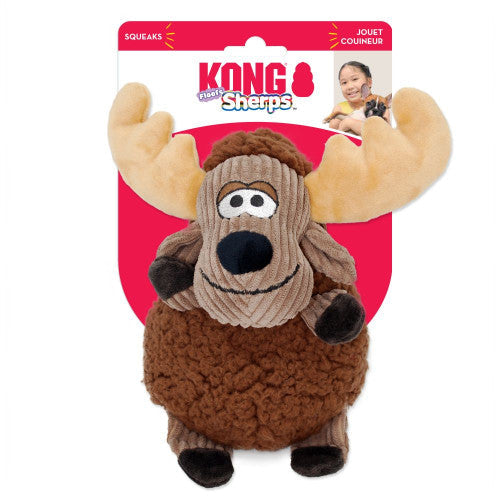 KONG Sherps Floofs Moose Plush SqueakDog Toy 1 Each/Medium by Kong peta2z