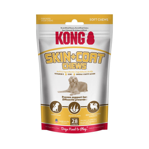 KONG Skin & Coat Soft Chews Dog Treats 1 Each/28Pc by Kong peta2z