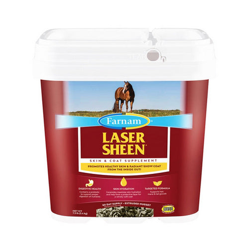 Laser Sheen Skin & Coat Supplement for Horses 7.5 lbs by Farnam peta2z