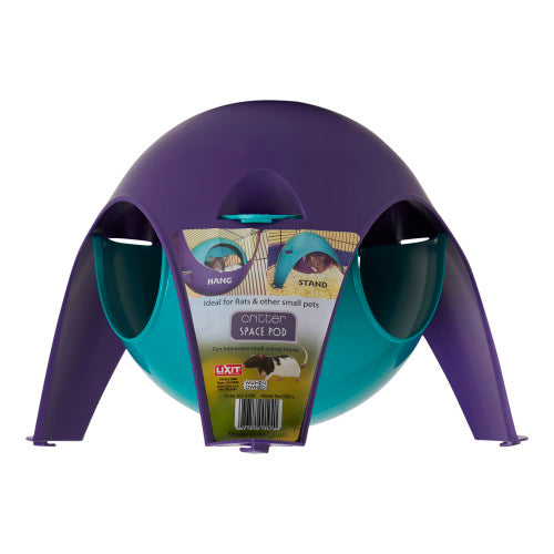 Lixit Critter Space Pod Small Animal House Purple/Blue, 1 Each/Large by Lixit peta2z