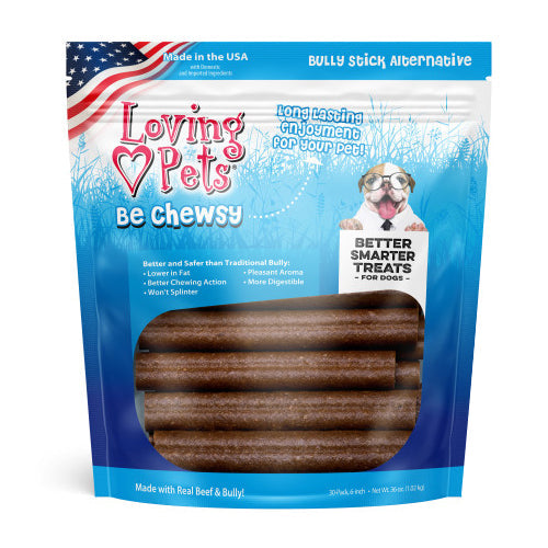 Loving Pets Be Chewsy Bully Stick Alternative Dog Treat 1 Each/6 in, 30 Pack by Loving Pets peta2z