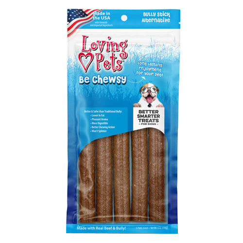 Loving Pets Be Chewsy Bully Stick Alternative Dog Treat 1 Each/6 in, 5 Pack by Loving Pets peta2z