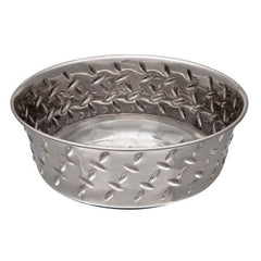 Loving Pets Diamond Plate Bowls with Non Skid Bottom Dog Dish Bowl Silver, 1 Each/1 pt by Loving Pets peta2z