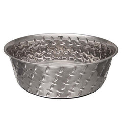 Loving Pets Diamond Plate Bowls with Non Skid Bottom Dog Dish Bowl Silver, 1 Each/1 qt by Loving Pets peta2z