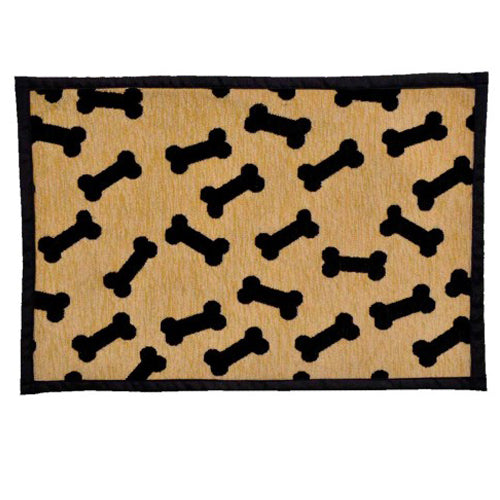 Loving Pets Fashion Dog Mat Dancing Bone Tan, Black, 1 Each by Loving Pets peta2z