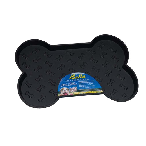 Loving Pets Spill-Proof Bone Shaped Dog Mat Black, 1 Each/Large by Loving Pets peta2z