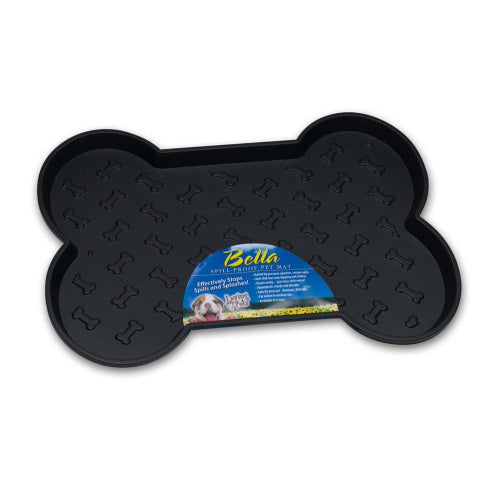 Loving Pets Spill-Proof Bone Shaped Dog Mat Black, 1 Each/Small by Loving Pets peta2z