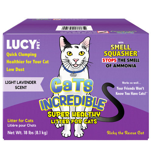 Lucy Pet Products Cats Incredible Clumping Cat Litter Lavender Scent, 1 Each/18 lb by San Francisco Bay Brand peta2z
