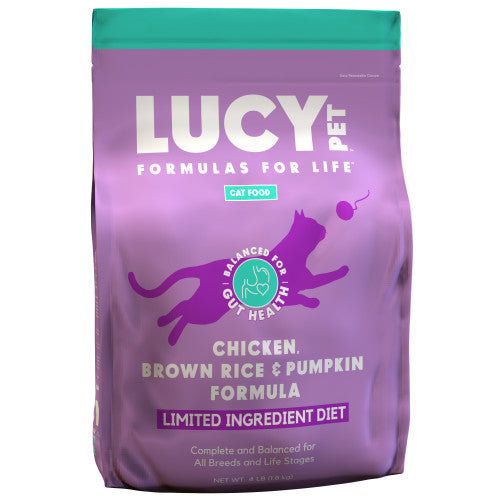 Lucy Pet Products Formulas for Life Dry Cat Food Chicken, Brown Rice & Pumpkin, 1 Each/4 lb by San Francisco Bay Brand peta2z