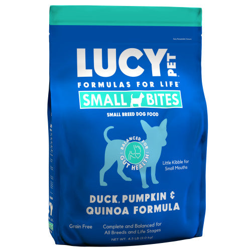 Lucy Pet Products Grain-Free Small Bites Small Breed Dry Dog Food Duck, Pumpkin & Quinoa, 1 Each/4.5 lb by San Francisco Bay Brand peta2z