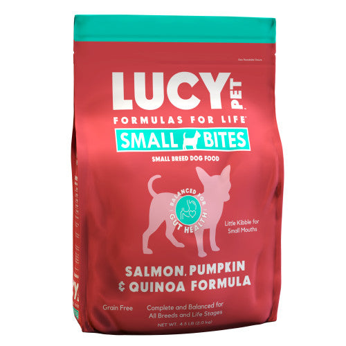 Lucy Pet Products Grain-Free Small Bites Small Breed Dry Dog Food Salmon, Pumpkin & Quinoa, 1 Each/4.5 lb by San Francisco Bay Brand peta2z