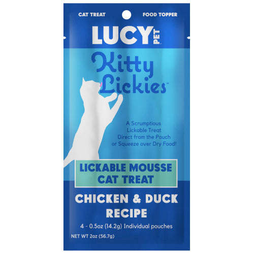 Lucy Pet Products Kitty Lickies Mousse Cat Treat Chicken & Duck, 17Each/2Oz, 17 Count (Count of 17) by San Francisco Bay Brand peta2z