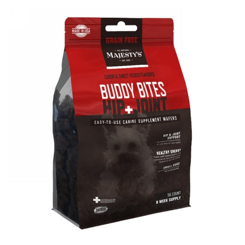 Majesty's Buddy Bites Hip + Joint Grain-Free Wafers Supplement for Dogs Small/Medium 28 Count by Majestys peta2z