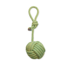Mammoth Pet Products EXTRA Flossy Chew Monkey Fist Tug w/Loop Handle Dog Toy Green/Yellow, 1 Each/LG, 16 in by San Francisco Bay Brand peta2z