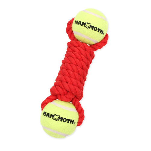 Mammoth Pet Products Twister Bone w/2 Tennis Balls Dog Toy Red, 1 Each/MD, 9 in by San Francisco Bay Brand peta2z