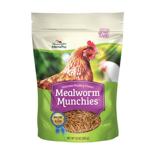 Mealworm Munchies Gourmet Poultry Treats 10 Oz by Manna Pro peta2z