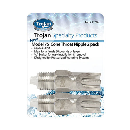 Model 75 Cone Throat Nipple Waterer 2 Packets by Trojan peta2z