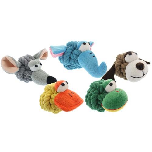 Multipet Rope Head Animals Dog Toy Assorted, 1 Each/4 in by Multipet peta2z