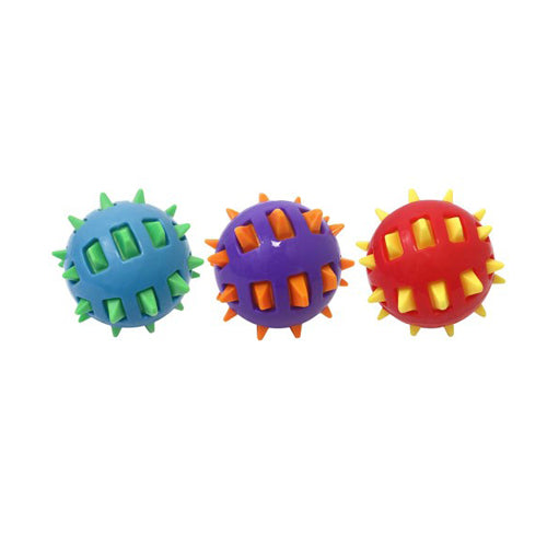 Multipet Spike TPR Ball Dog Toy Assorted, 1 Each/4.5 in by Multipet peta2z