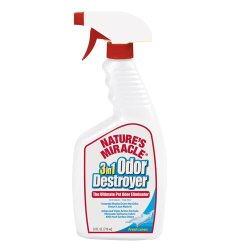 Nature's Miracle 3IN1 Odor Destroyer Fresh Linen Scent Trigger Spray 1 Each/24 Oz by Natures Miracle peta2z