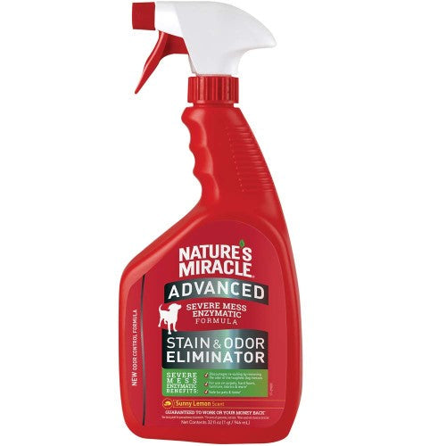 Nature's Miracle Advanced Dog Stain & Odor Remover Pour Sunny Lemon 1 Each/32 Oz by Natures Miracle peta2z